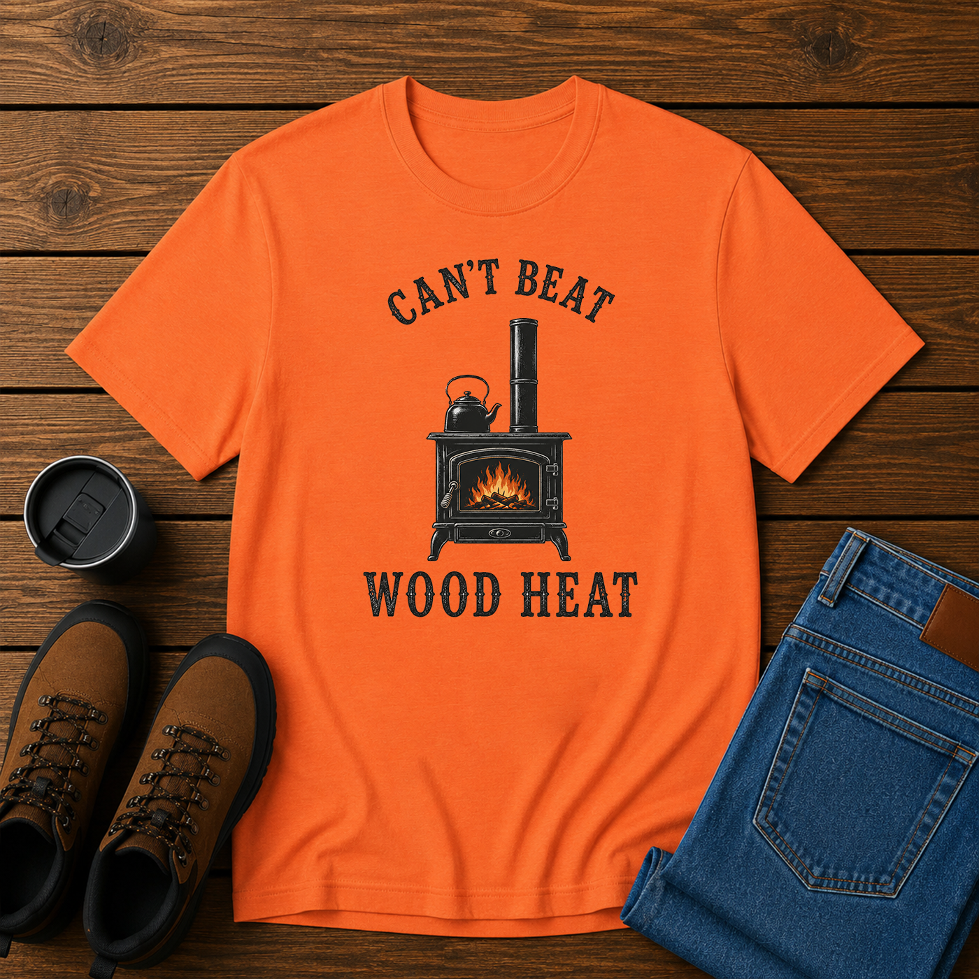 Can’t Beat Wood Heat | Homestead Wood Stove T-Shirt | Simple Living Tee