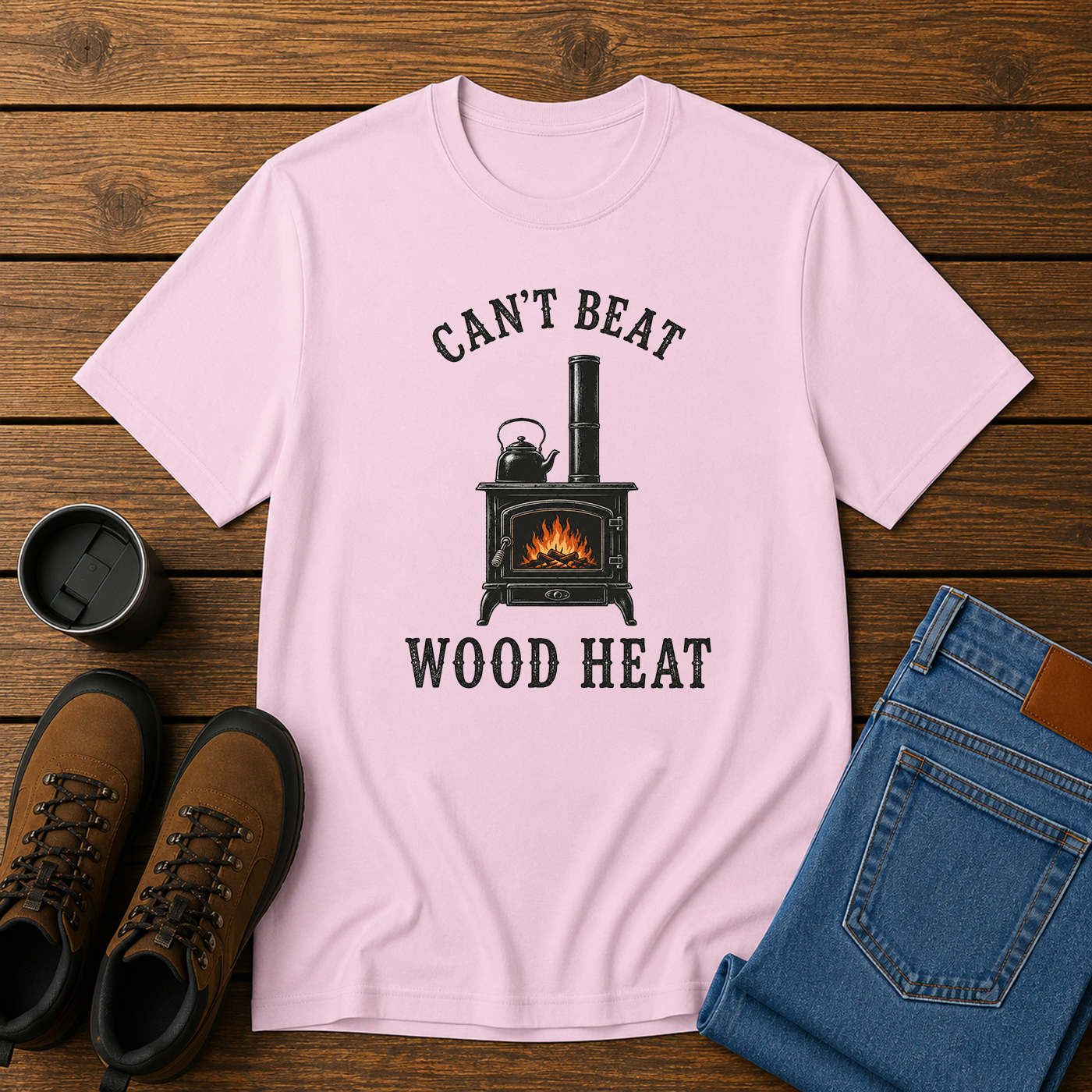 Can’t Beat Wood Heat | Homestead Wood Stove T-Shirt | Simple Living Tee