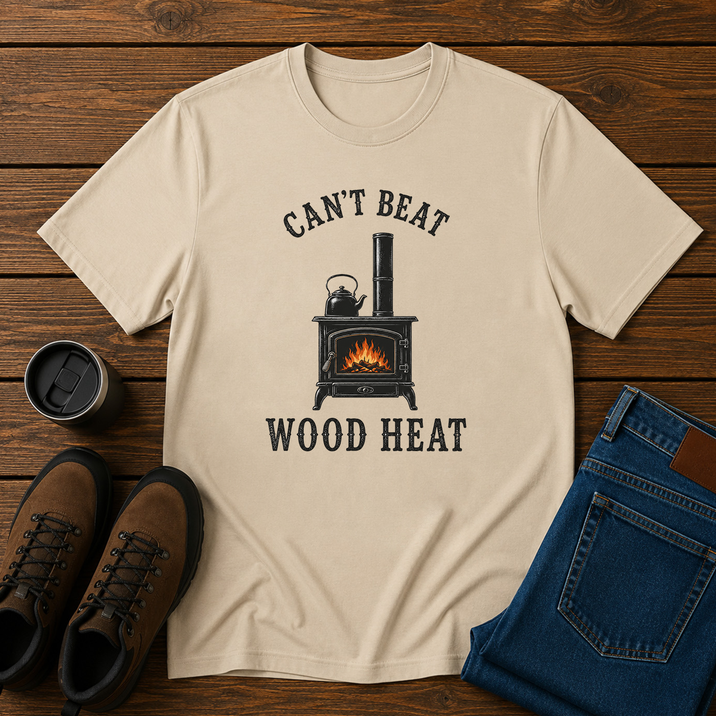 Can’t Beat Wood Heat | Homestead Wood Stove T-Shirt | Simple Living Tee