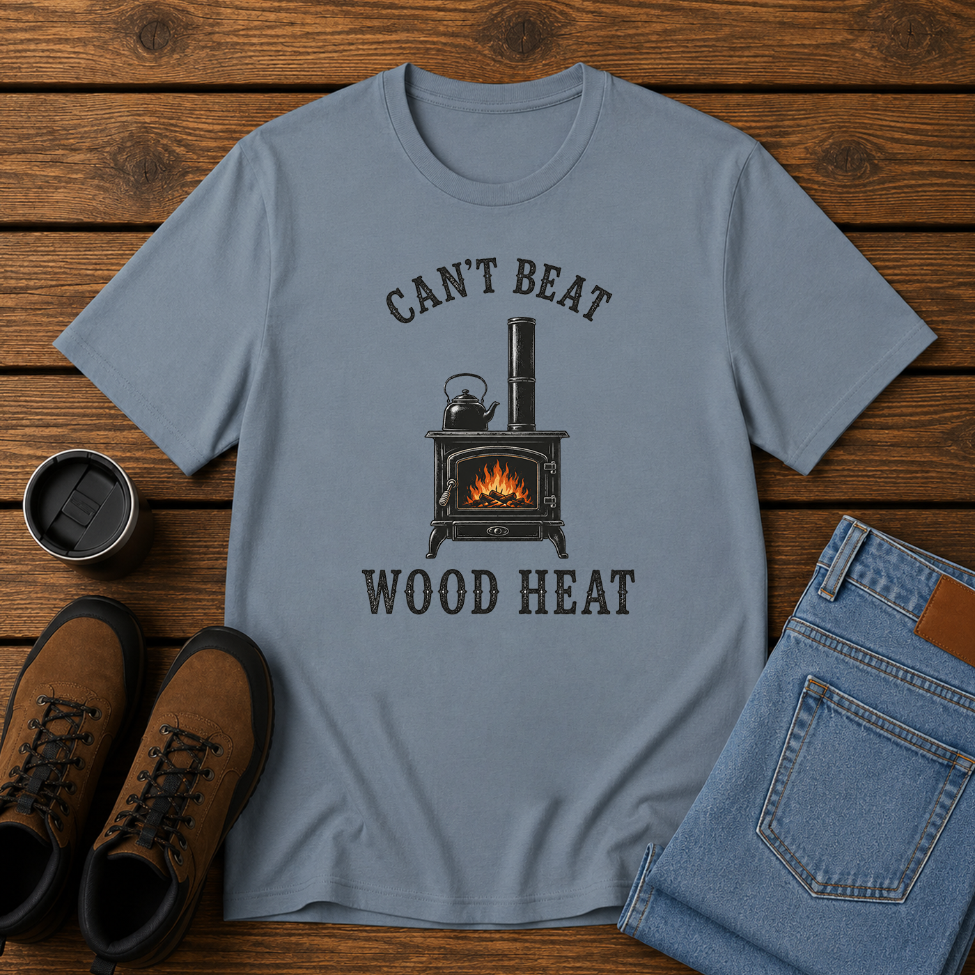 Can’t Beat Wood Heat | Homestead Wood Stove T-Shirt | Simple Living Tee