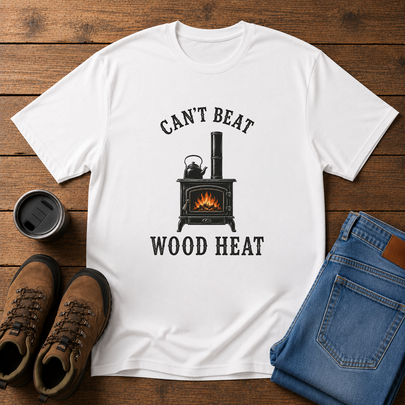 Can’t Beat Wood Heat | Homestead Wood Stove T-Shirt | Simple Living Tee