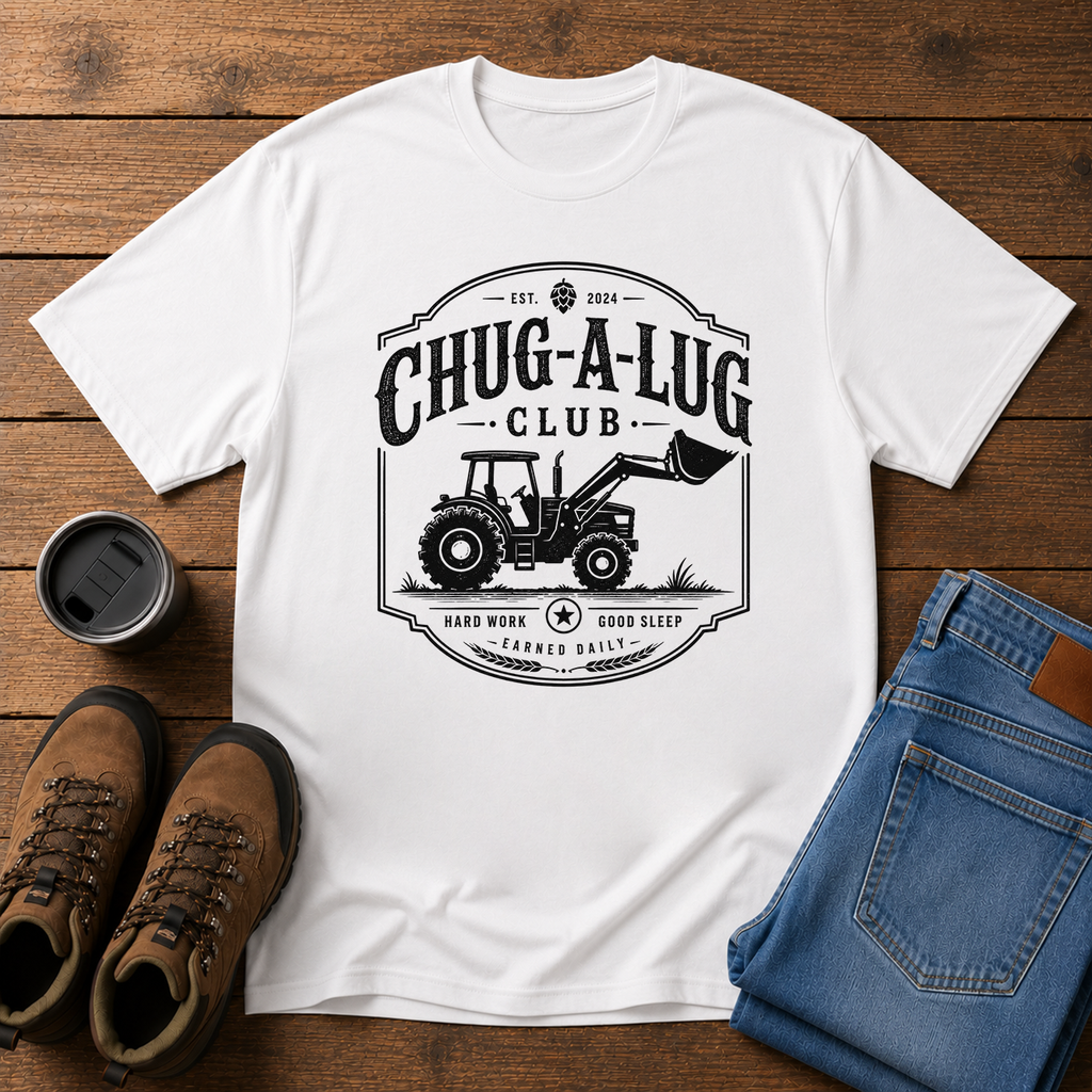 Chug-A-Lug Club | Tractor Homestead T-Shirt | Hard Work Good Sleep Tee
