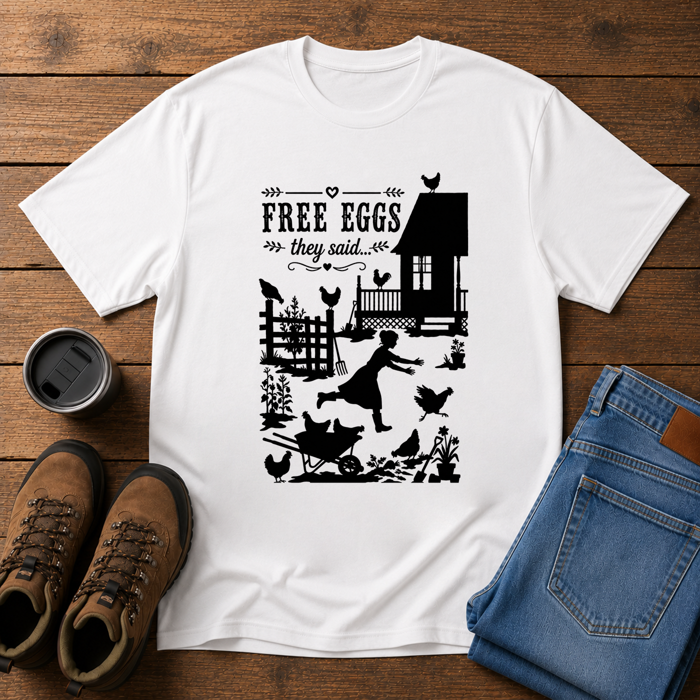 Free Eggs They Said | Funny Homestead Chicken T-Shirt | Backyard Flock Tee