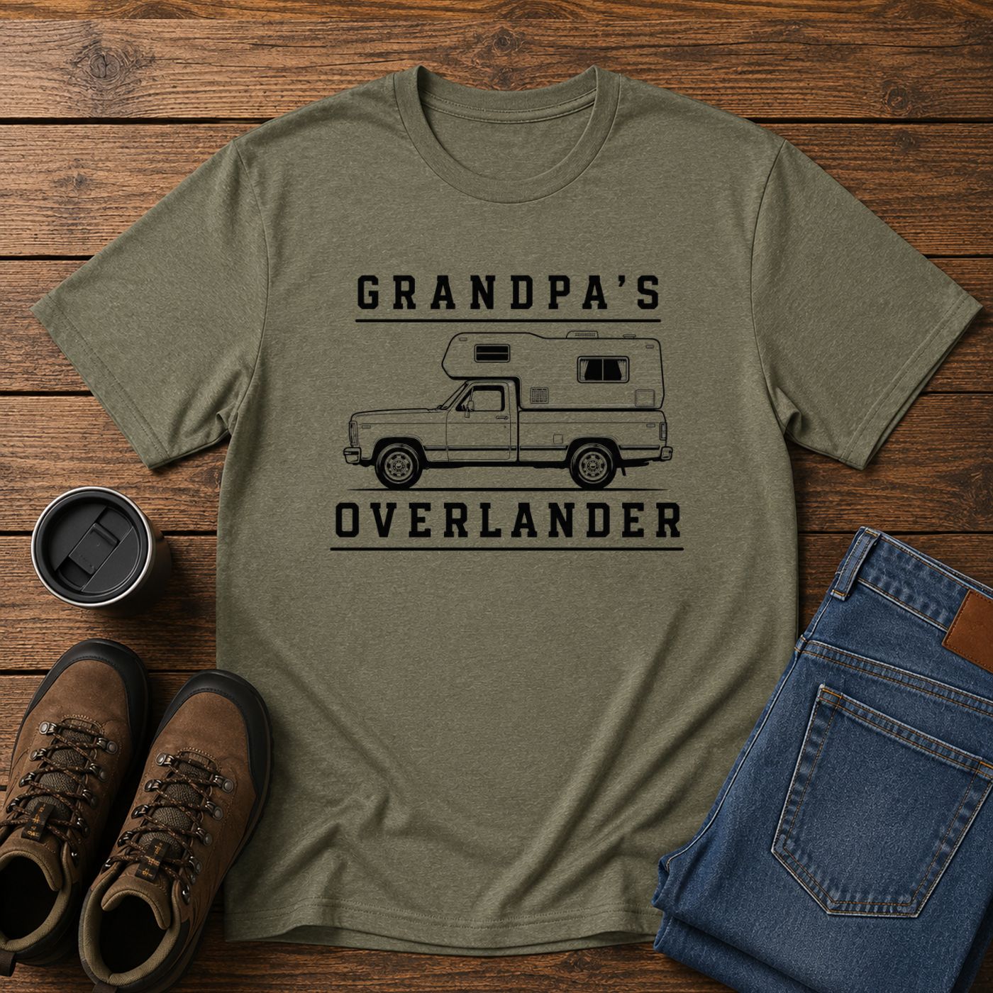 Grandpa’s Overlander | Vintage Camper Truck T-Shirt | Retro Homestead Adventure Tee
