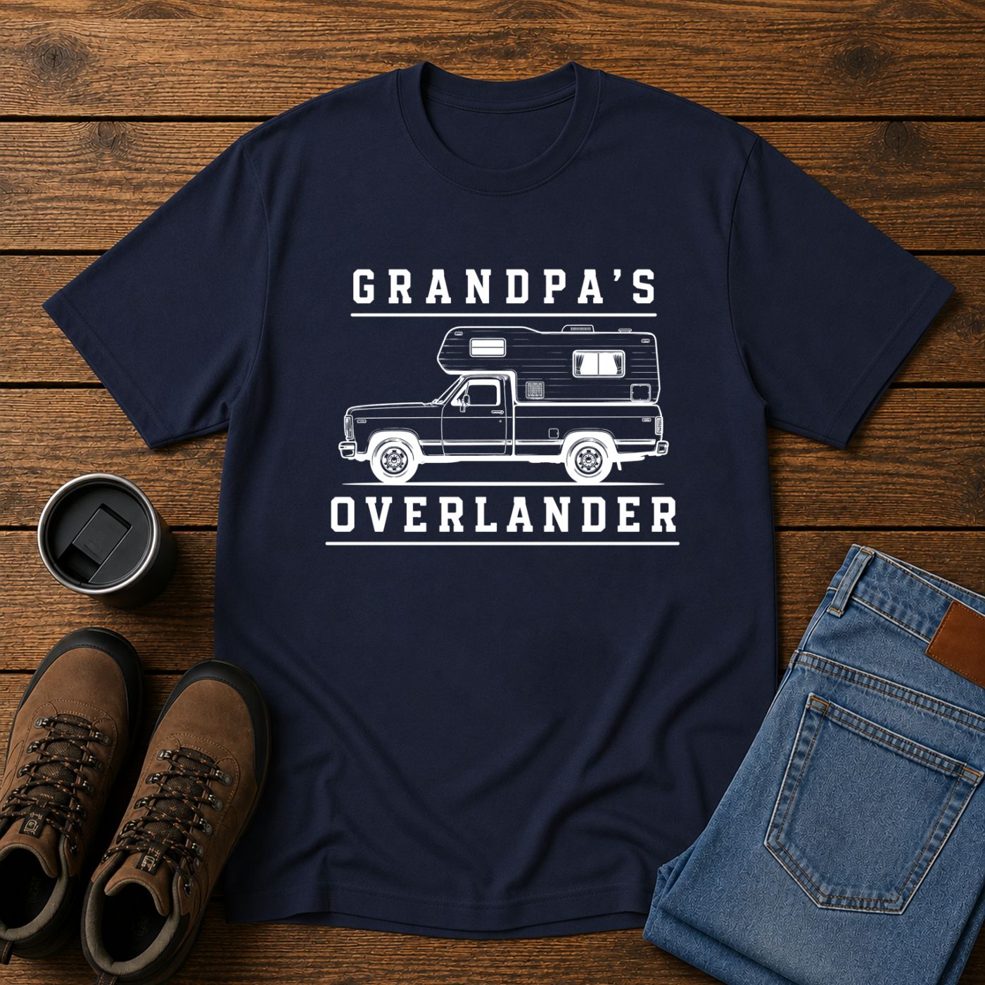Grandpa’s Overlander | Vintage Camper Truck T-Shirt | Retro Homestead Adventure Tee