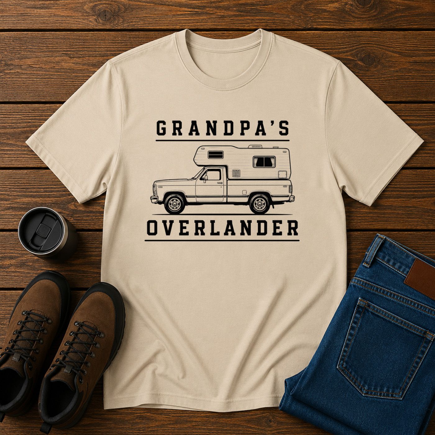 Grandpa’s Overlander | Vintage Camper Truck T-Shirt | Retro Homestead Adventure Tee