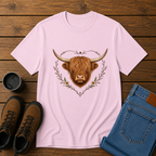 Highland Cow Love | Feminine Homestead T-Shirt | Rustic Farm Aesthetic Tee