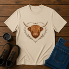 Highland Cow Love | Feminine Homestead T-Shirt | Rustic Farm Aesthetic Tee