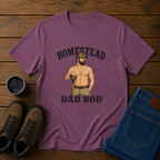 Homestead Dad Bod | Funny Shirtless Farm Work T-Shirt | Rustic Husband Tee