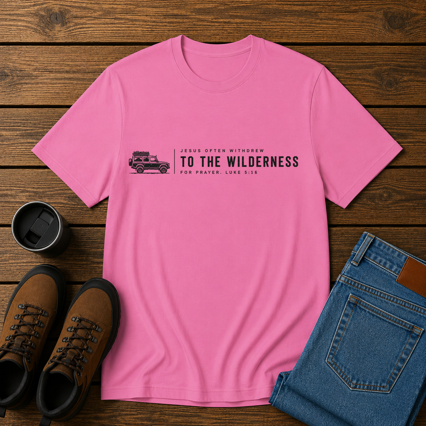 Jesus Often Withdrew to the Wilderness | Overlanding Christian T-Shirt | Solitude and Sabbath Tee