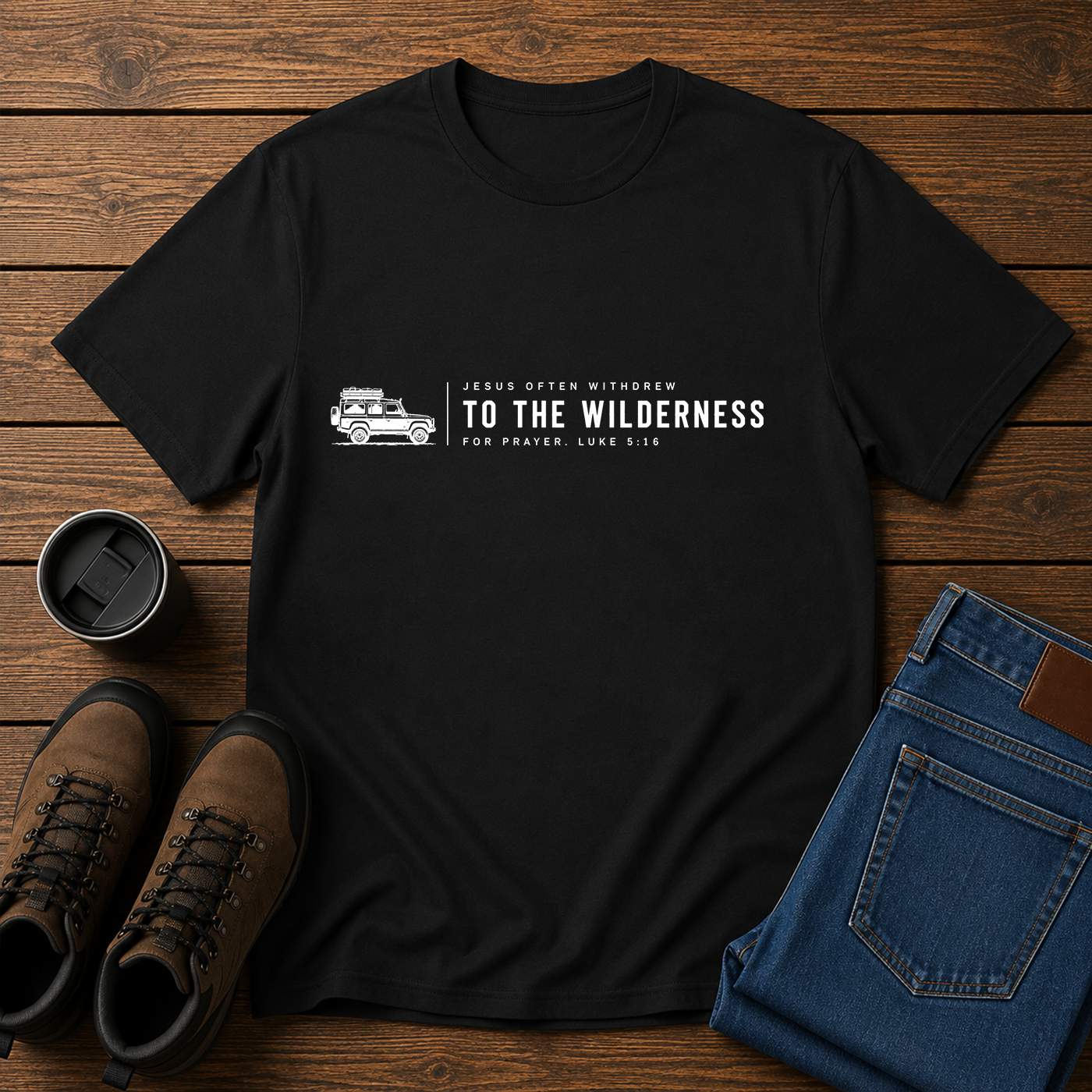 Jesus Often Withdrew to the Wilderness | Overlanding Christian T-Shirt | Solitude and Sabbath Tee