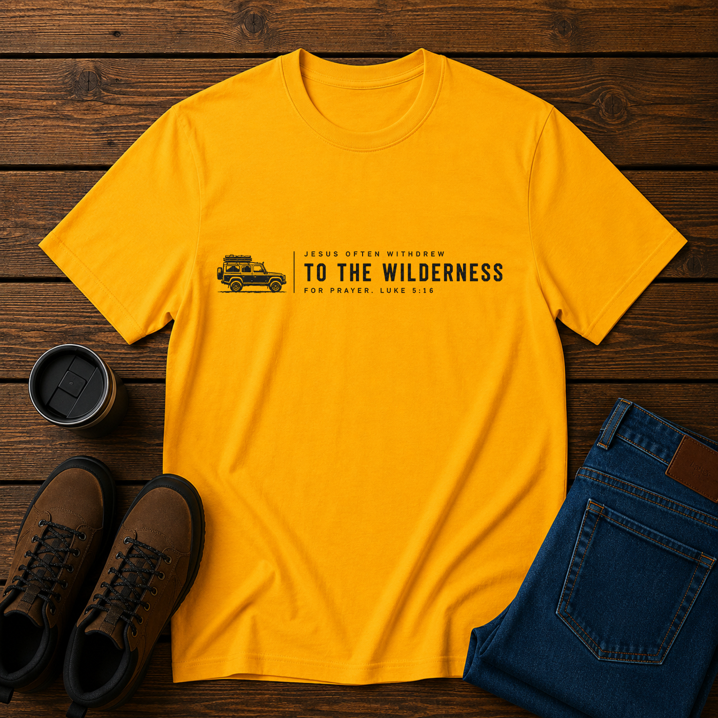 Jesus Often Withdrew to the Wilderness | Overlanding Christian T-Shirt | Solitude and Sabbath Tee