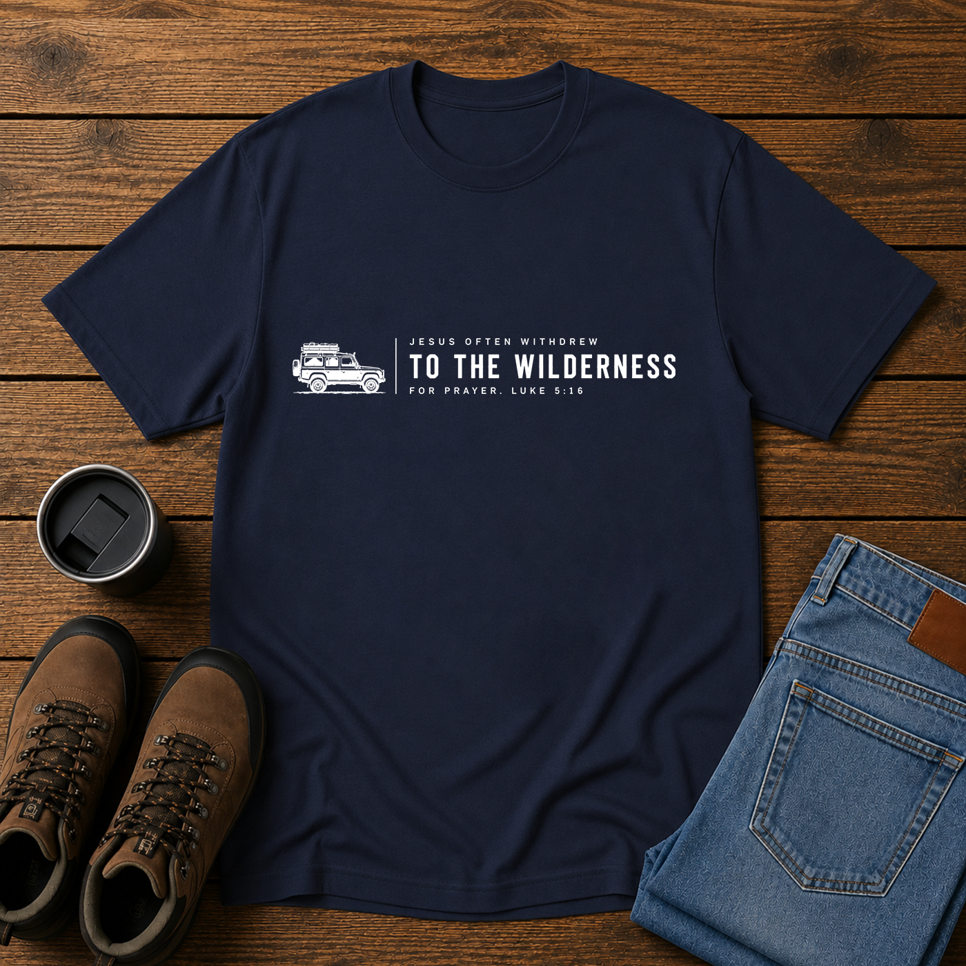 Jesus Often Withdrew to the Wilderness | Overlanding Christian T-Shirt | Solitude and Sabbath Tee