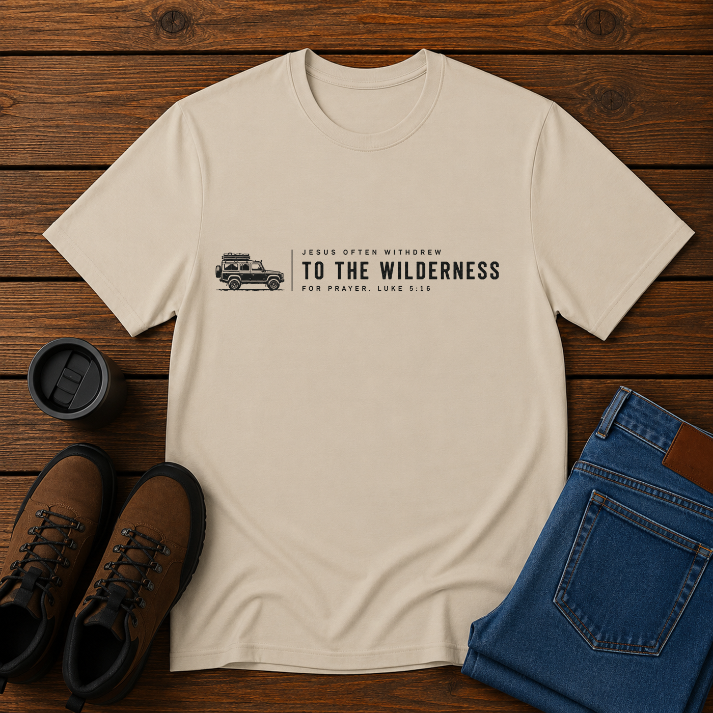 Jesus Often Withdrew to the Wilderness | Overlanding Christian T-Shirt | Solitude and Sabbath Tee