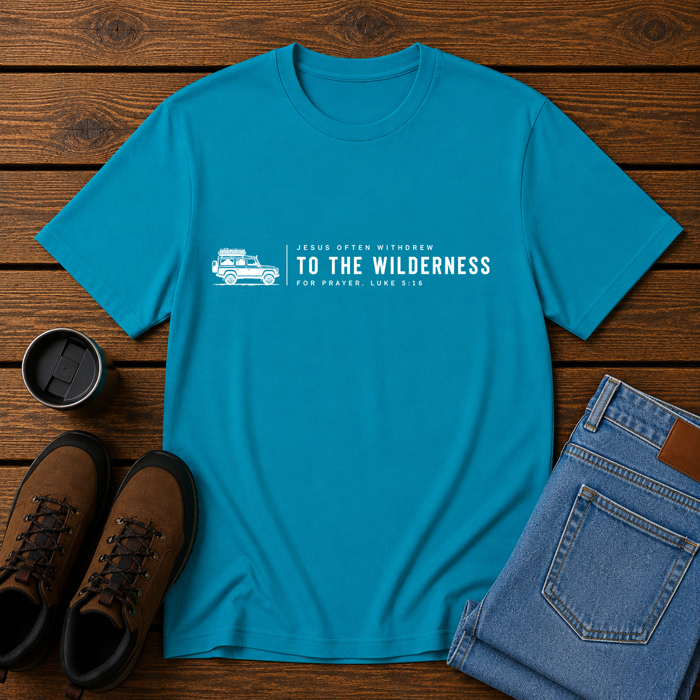 Jesus Often Withdrew to the Wilderness | Overlanding Christian T-Shirt | Solitude and Sabbath Tee