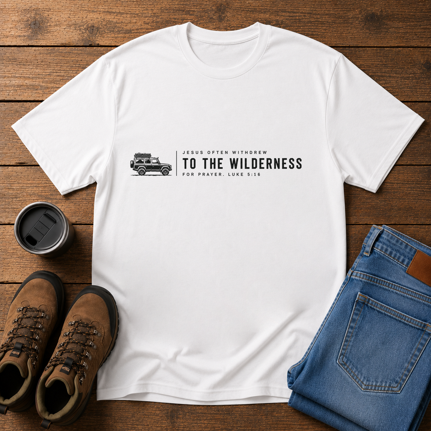 Jesus Often Withdrew to the Wilderness | Overlanding Christian T-Shirt | Solitude and Sabbath Tee