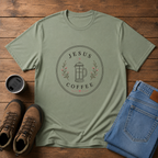 Jesus + Coffee | Feminine Christian T-Shirt | Simple Faith and Latte Tee