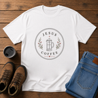 Jesus + Coffee | Feminine Christian T-Shirt | Simple Faith and Latte Tee