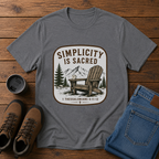 Simplicity Is Sacred | Adirondack Chair Christian T-Shirt | Slow Living Homestead Tee