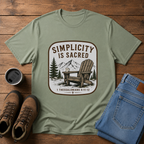 Simplicity Is Sacred | Adirondack Chair Christian T-Shirt | Slow Living Homestead Tee
