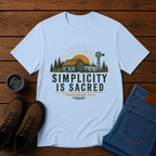 Simplicity Is Sacred | Barn and Field Homestead T-Shirt | Christian Simple Living Tee