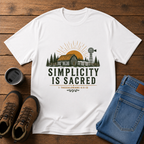 Simplicity Is Sacred | Barn and Field Homestead T-Shirt | Christian Simple Living Tee