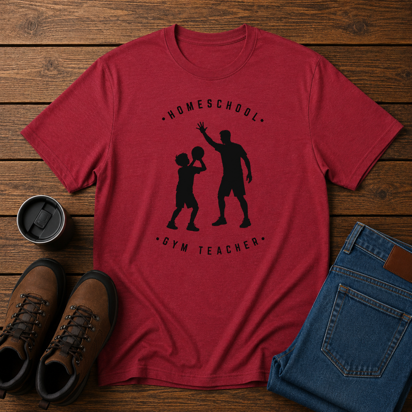 Homeschool Gym Teacher | Funny Homeschool Dad T-Shirt | Basketball Dad Tee