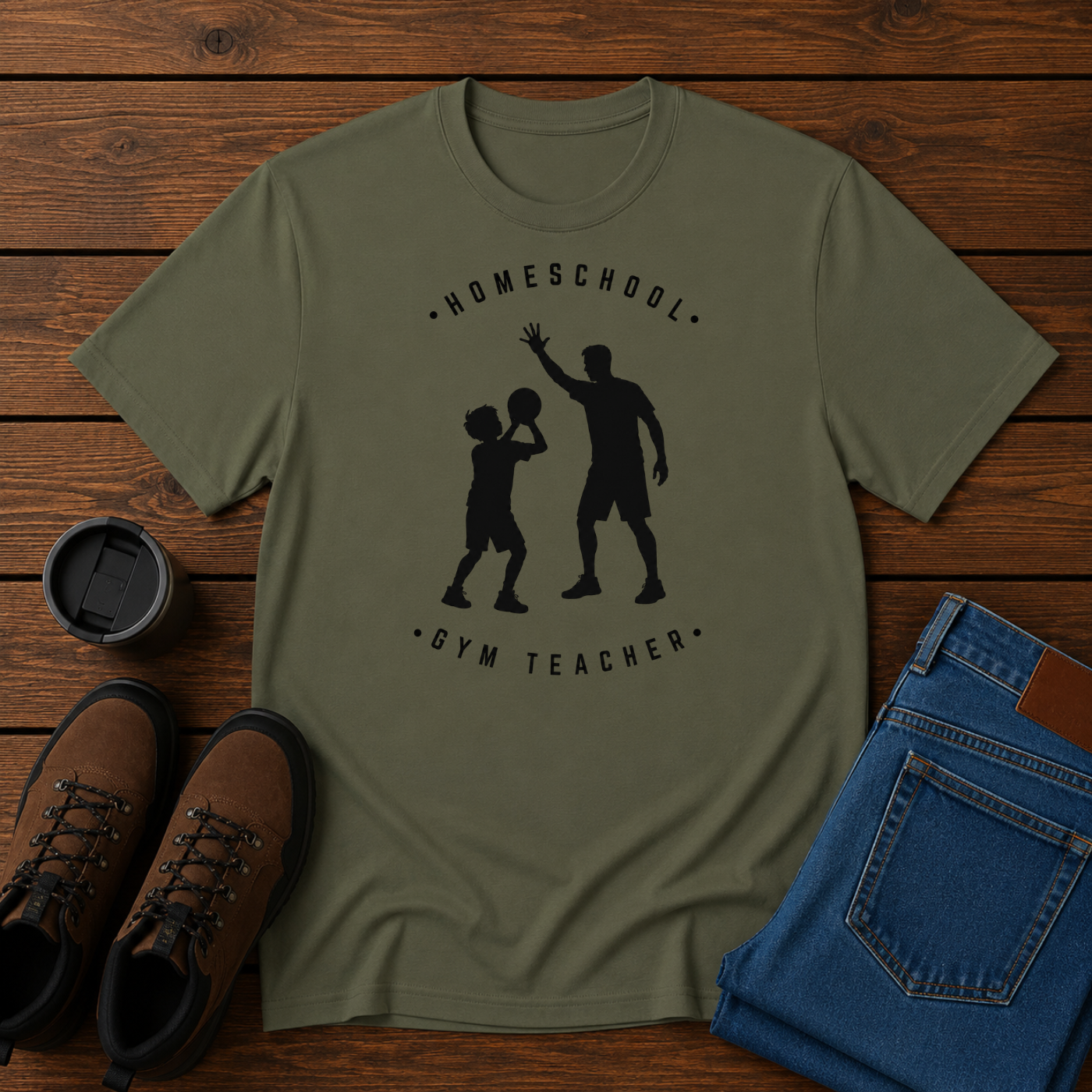 Homeschool Gym Teacher | Funny Homeschool Dad T-Shirt | Basketball Dad Tee