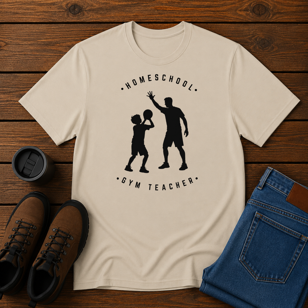 Homeschool Gym Teacher | Funny Homeschool Dad T-Shirt | Basketball Dad Tee