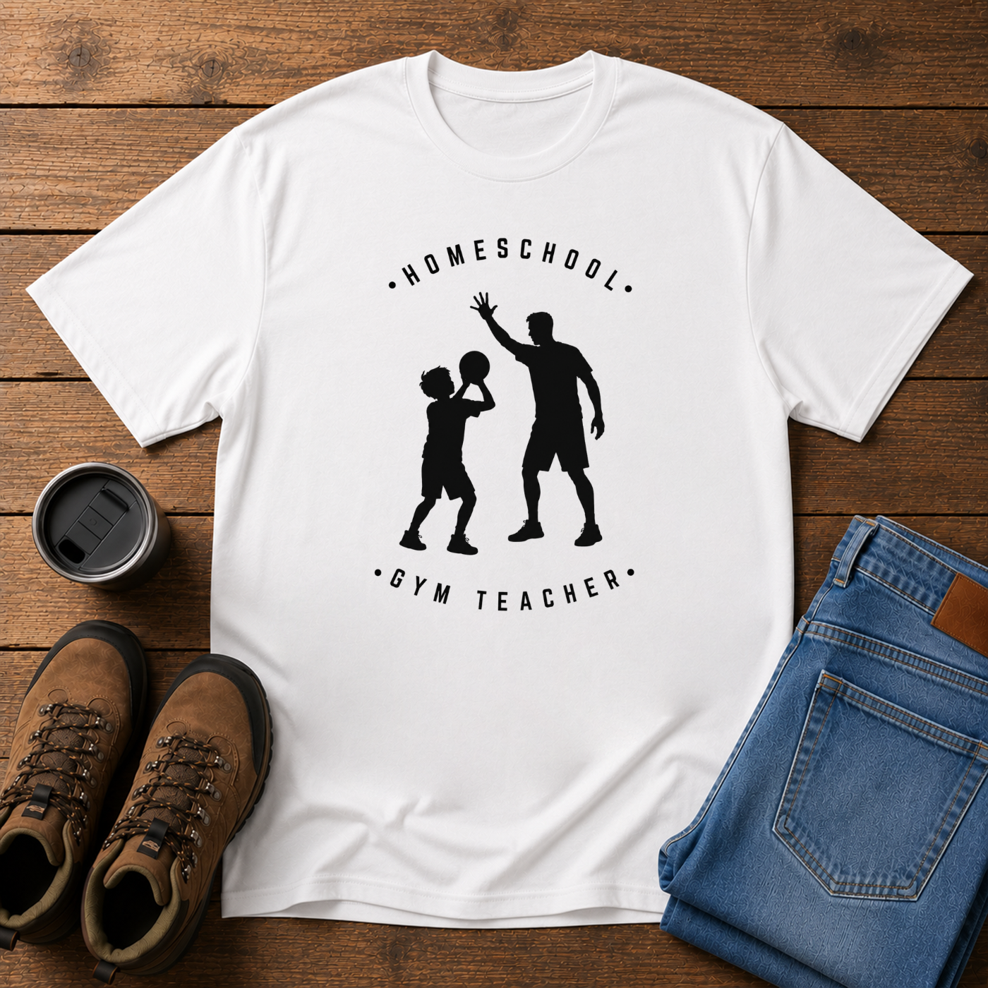 Homeschool Gym Teacher | Funny Homeschool Dad T-Shirt | Basketball Dad Tee