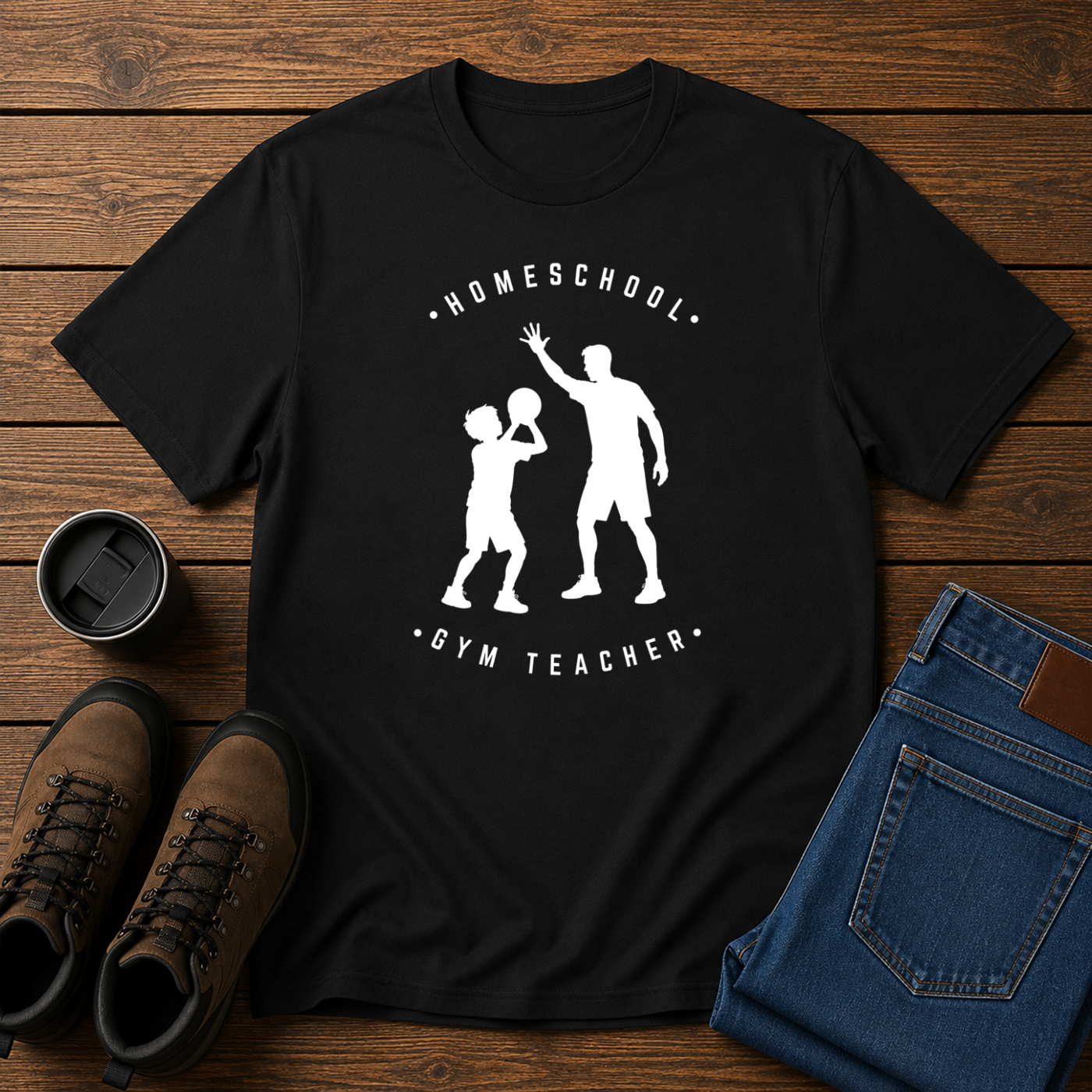 Homeschool Gym Teacher | Funny Homeschool Dad T-Shirt | Basketball Dad Tee