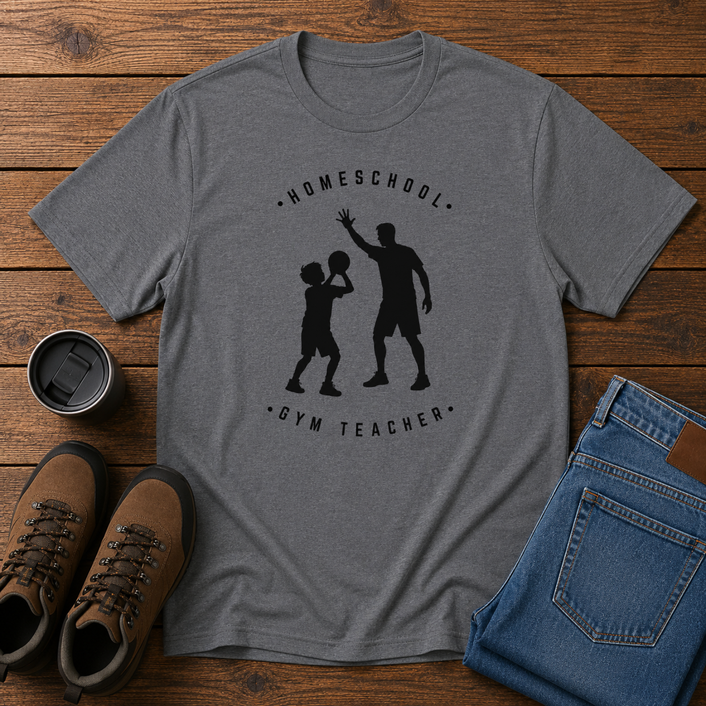 Homeschool Gym Teacher | Funny Homeschool Dad T-Shirt | Basketball Dad Tee