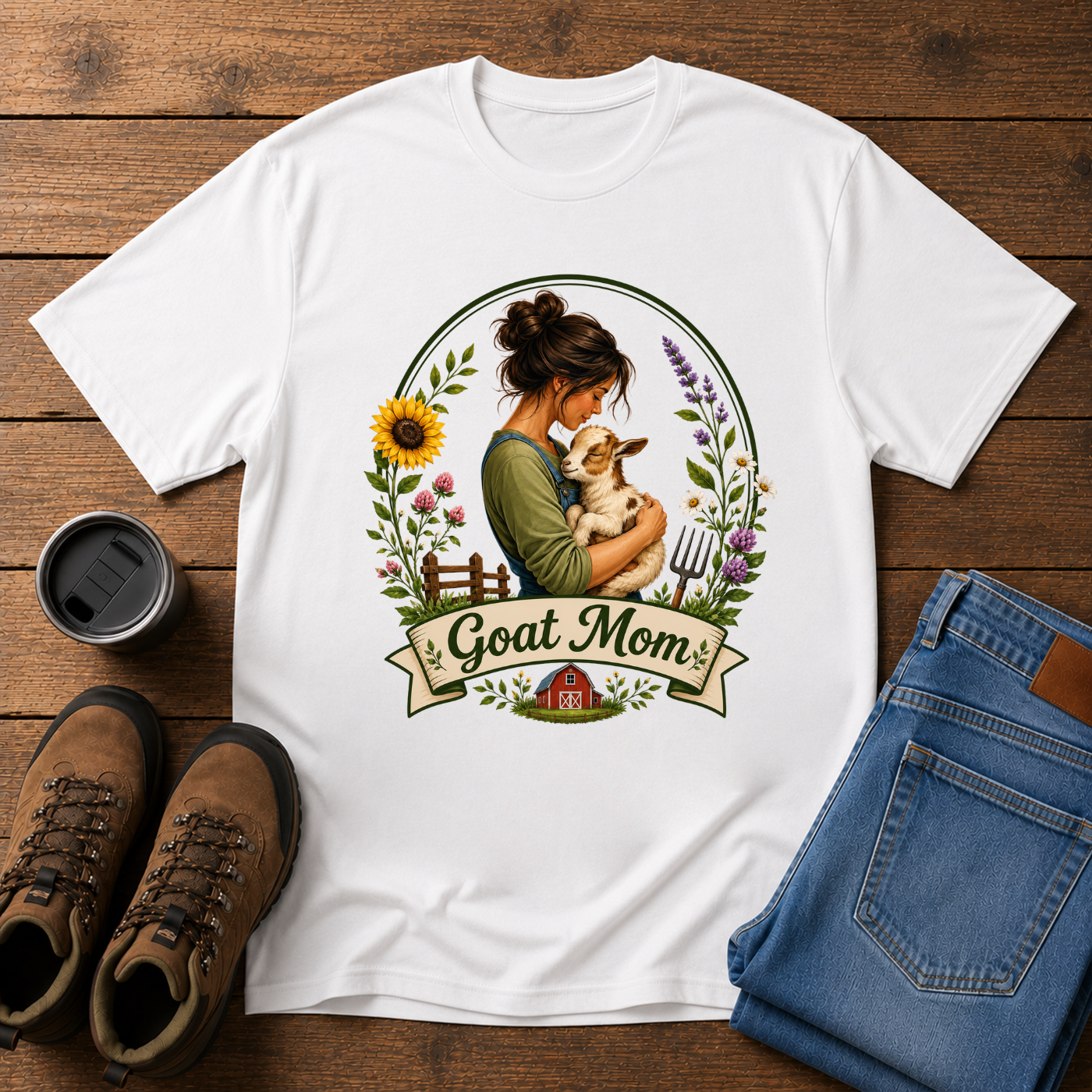 Goat Mom | Cute Goat Lover T-Shirt | Farm Animal Women's Tee