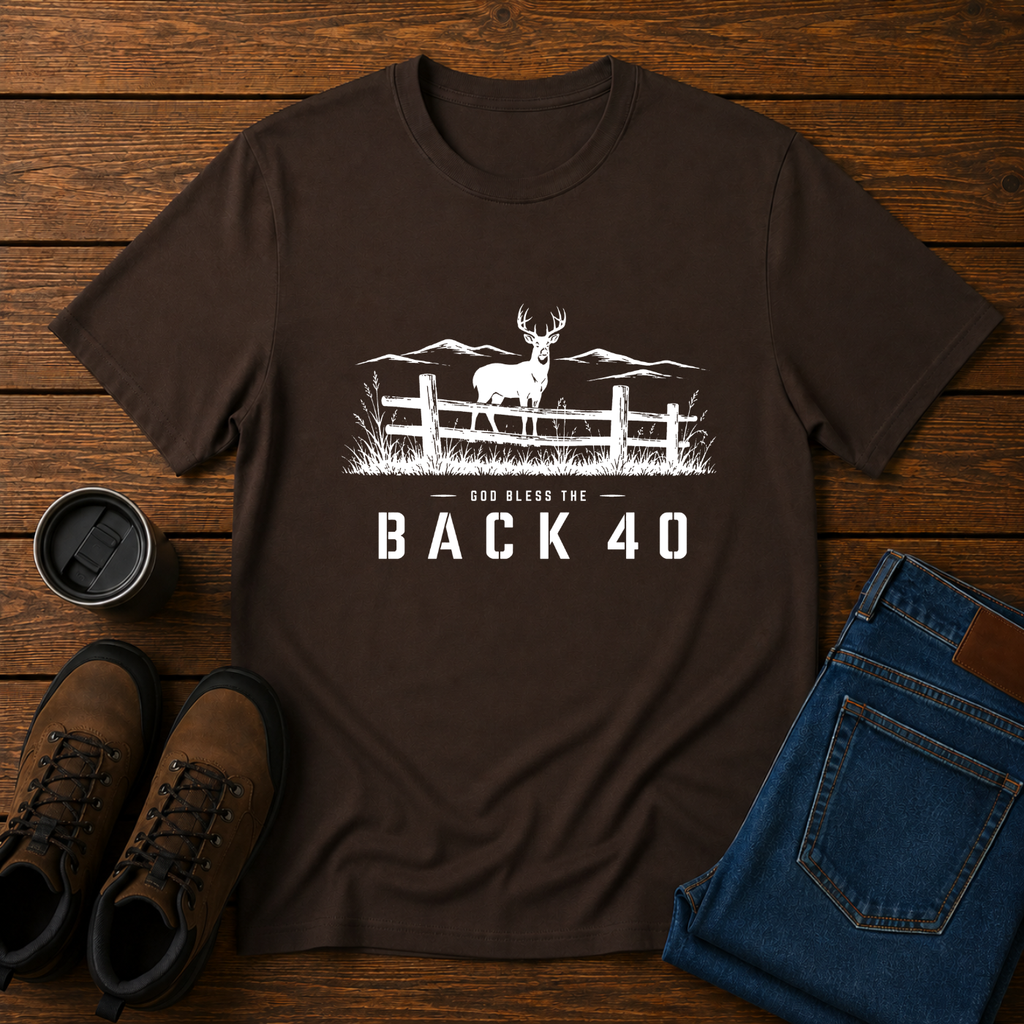 God Bless the Back 40 | Hunting T-Shirt | Whitetail Deer Outdoor Tee