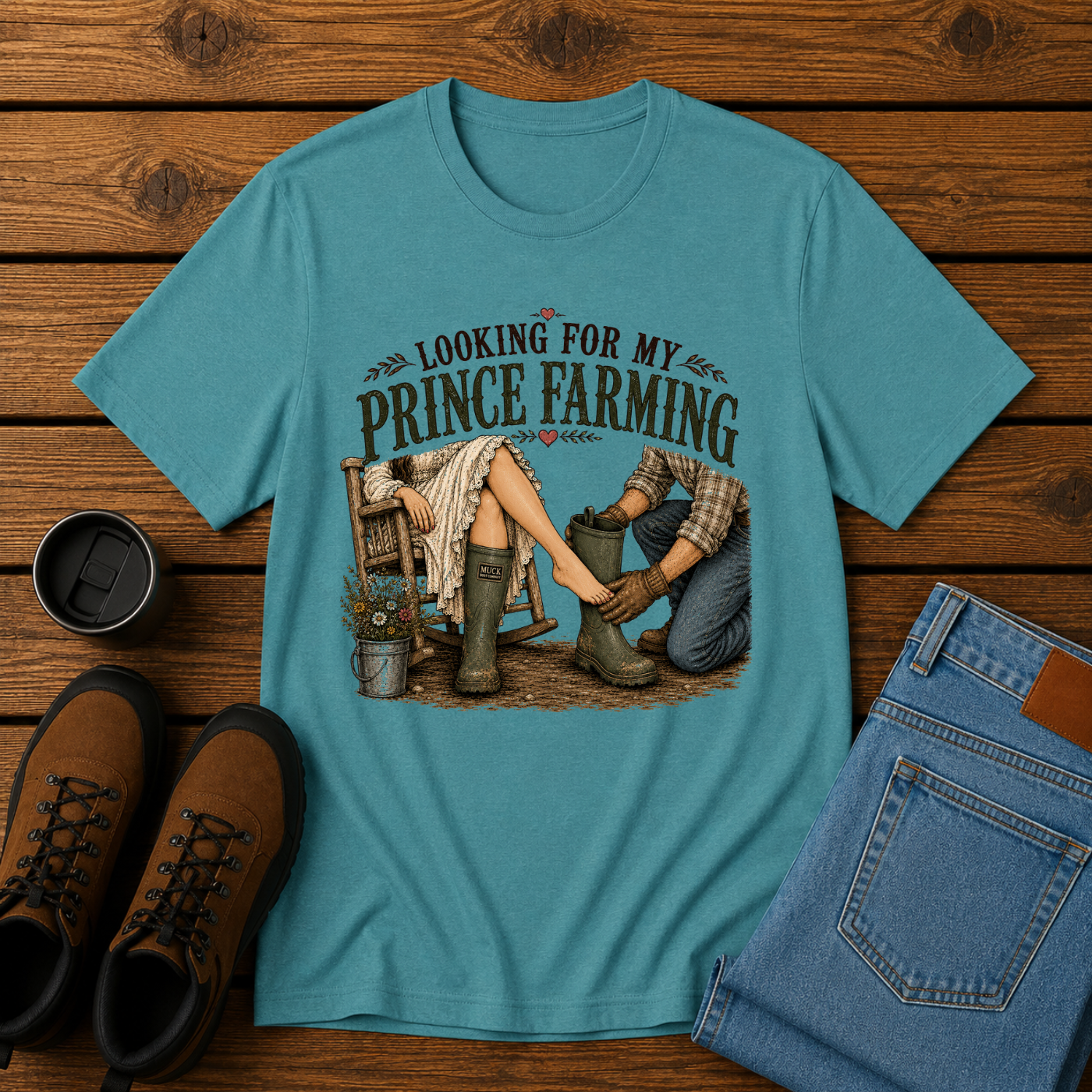 Looking for My Prince Farming | Funny Farm Girl T-Shirt | Country Romance Tee