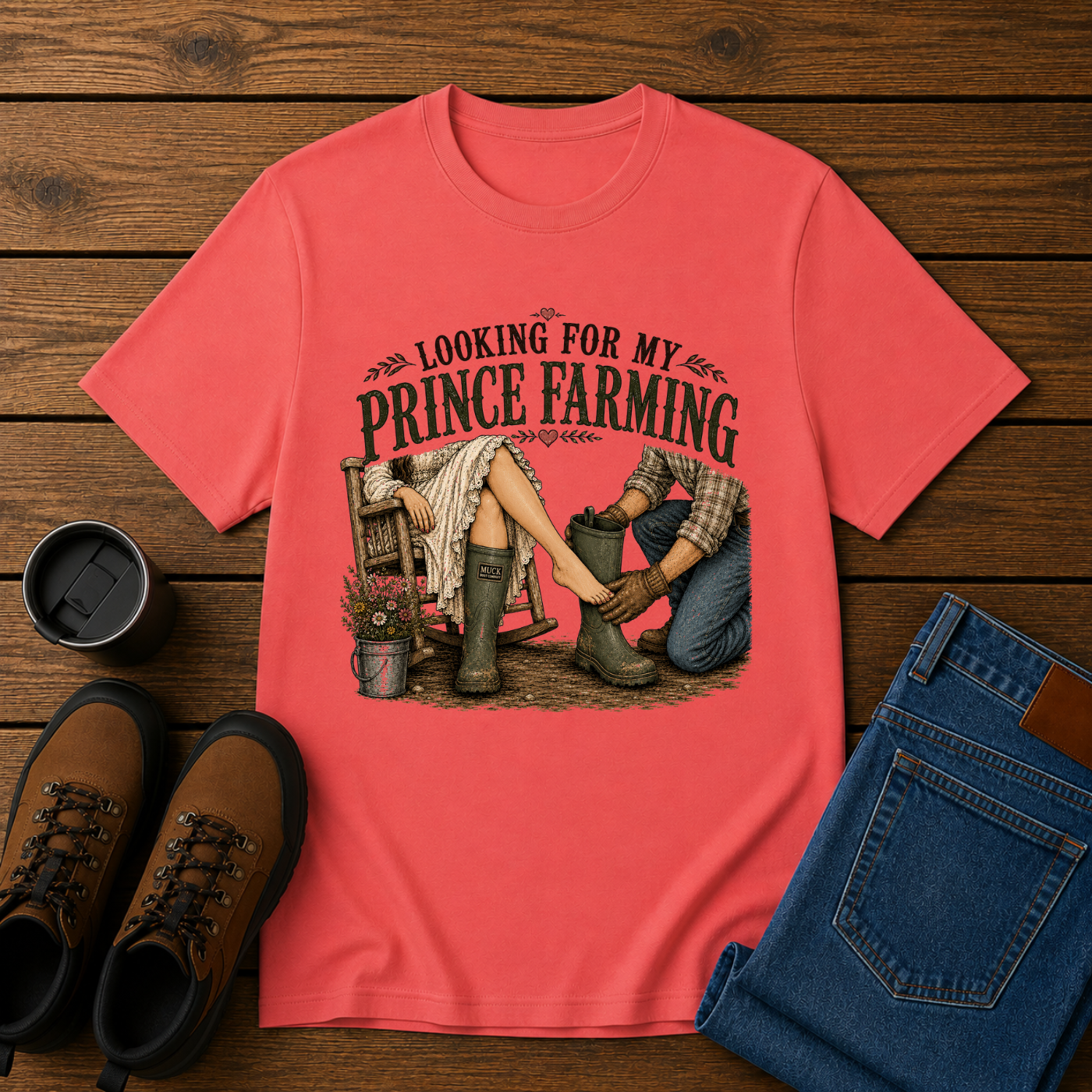 Looking for My Prince Farming | Funny Farm Girl T-Shirt | Country Romance Tee