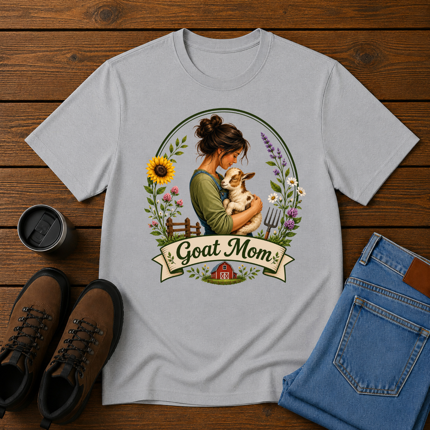 Goat Mom | Cute Goat Lover T-Shirt | Farm Animal Women's Tee