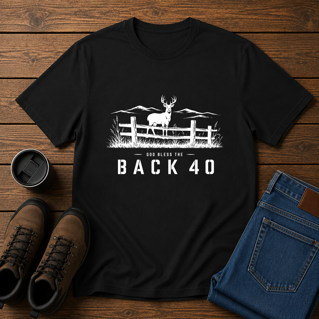 God Bless the Back 40 | Hunting T-Shirt | Whitetail Deer Outdoor Tee