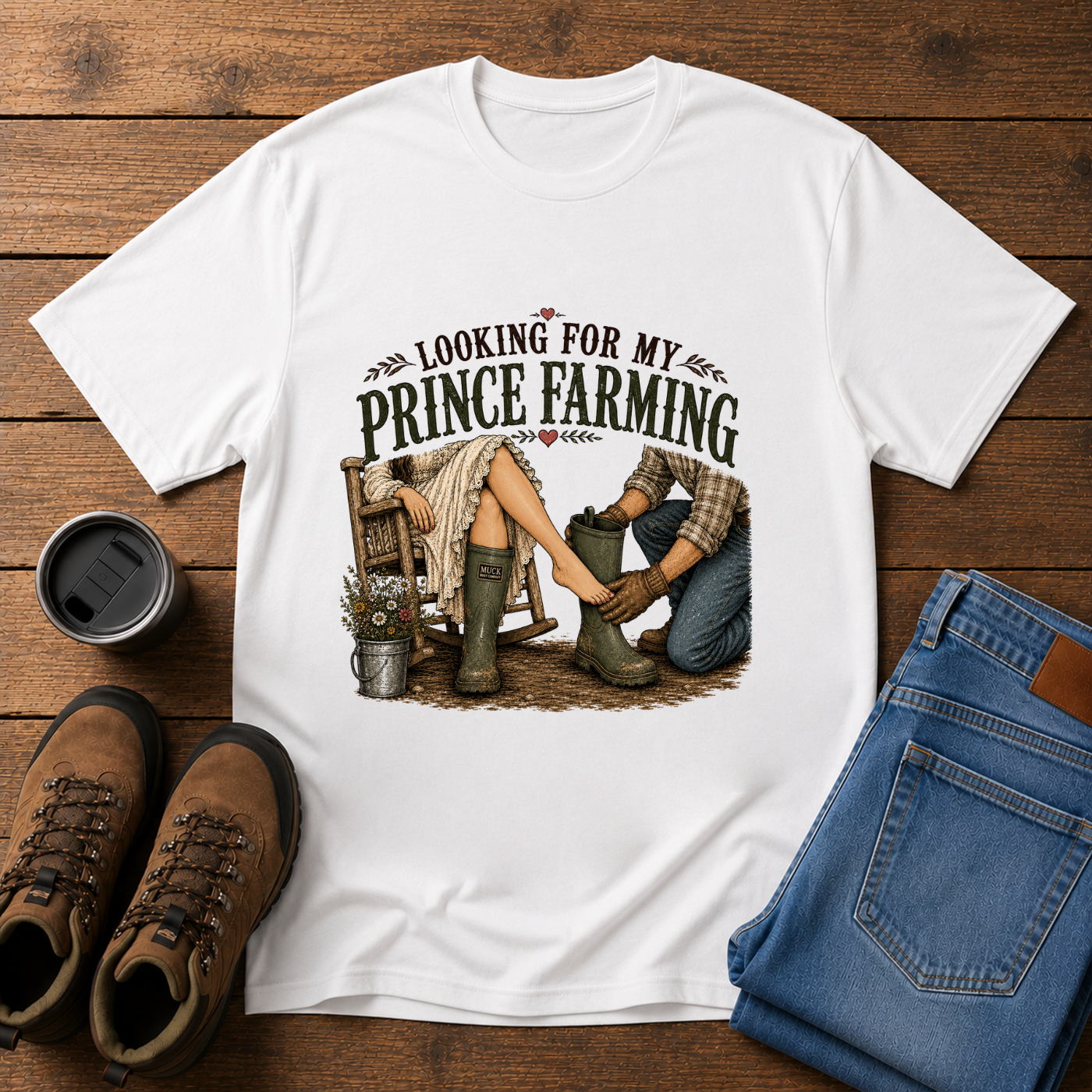 Looking for My Prince Farming | Funny Farm Girl T-Shirt | Country Romance Tee