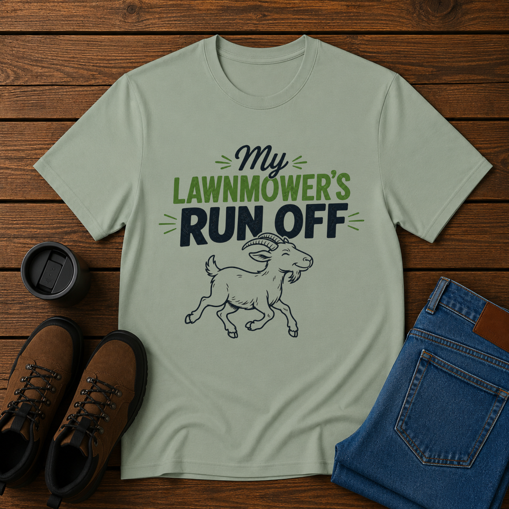Goat Lawnmower | Funny Goat T-Shirt | Homestead Humor Tee