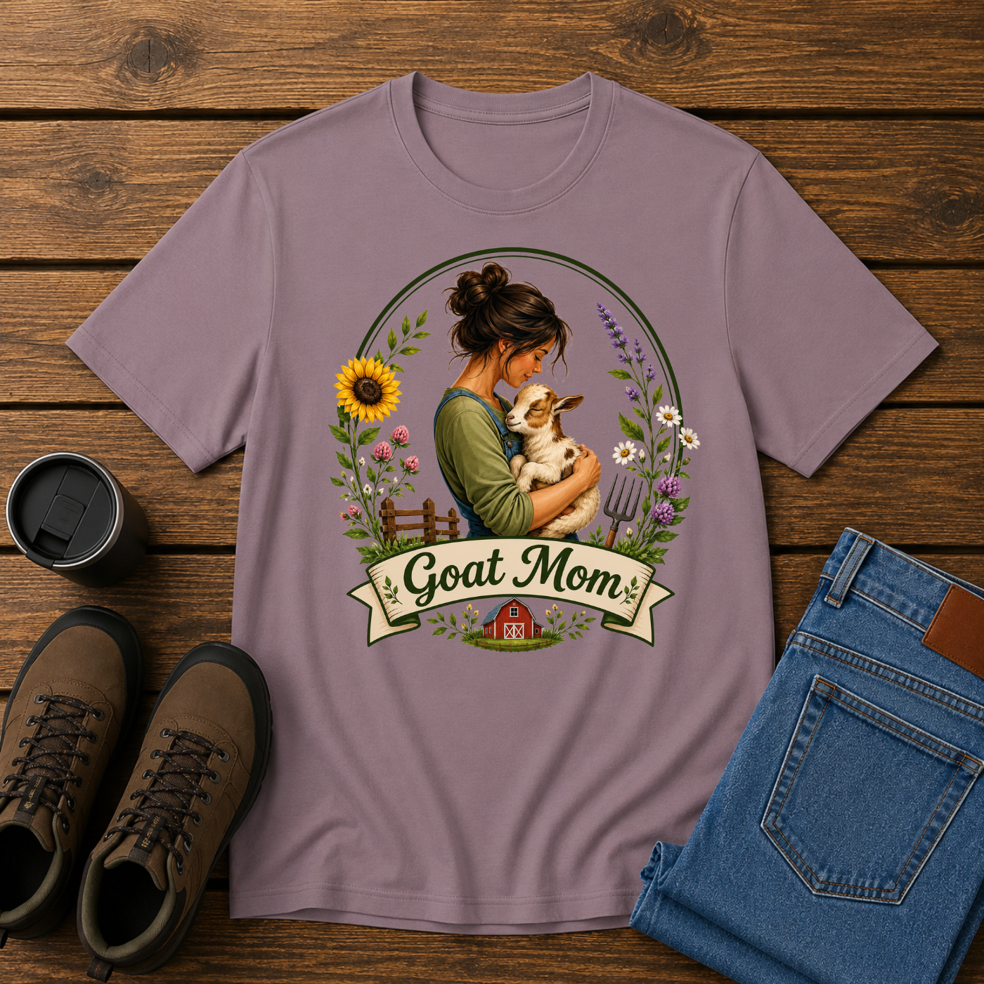Goat Mom | Cute Goat Lover T-Shirt | Farm Animal Women's Tee