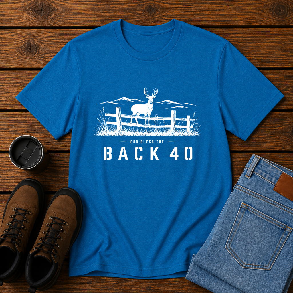 God Bless the Back 40 | Hunting T-Shirt | Whitetail Deer Outdoor Tee