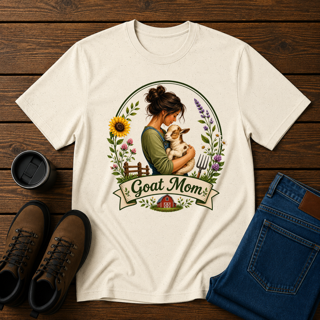 Goat Mom | Cute Goat Lover T-Shirt | Farm Animal Women's Tee