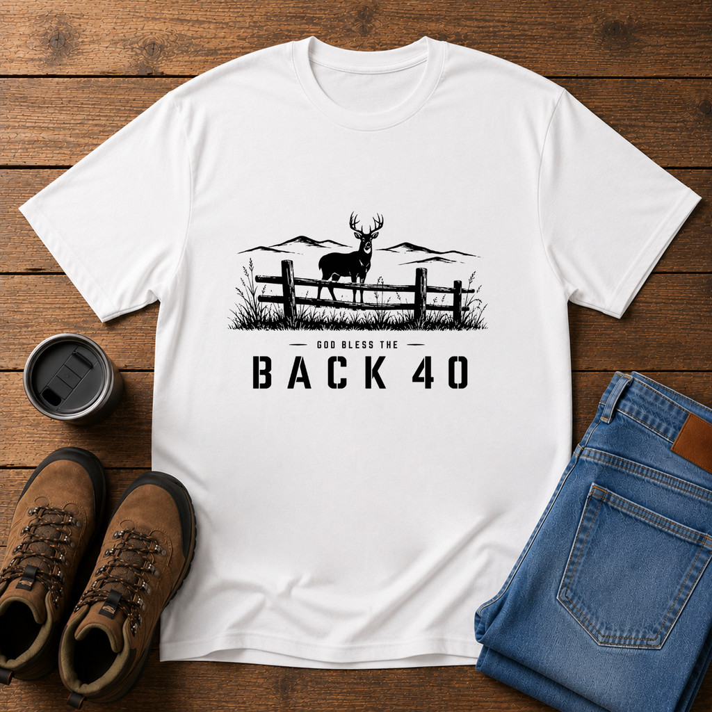 God Bless the Back 40 | Hunting T-Shirt | Whitetail Deer Outdoor Tee