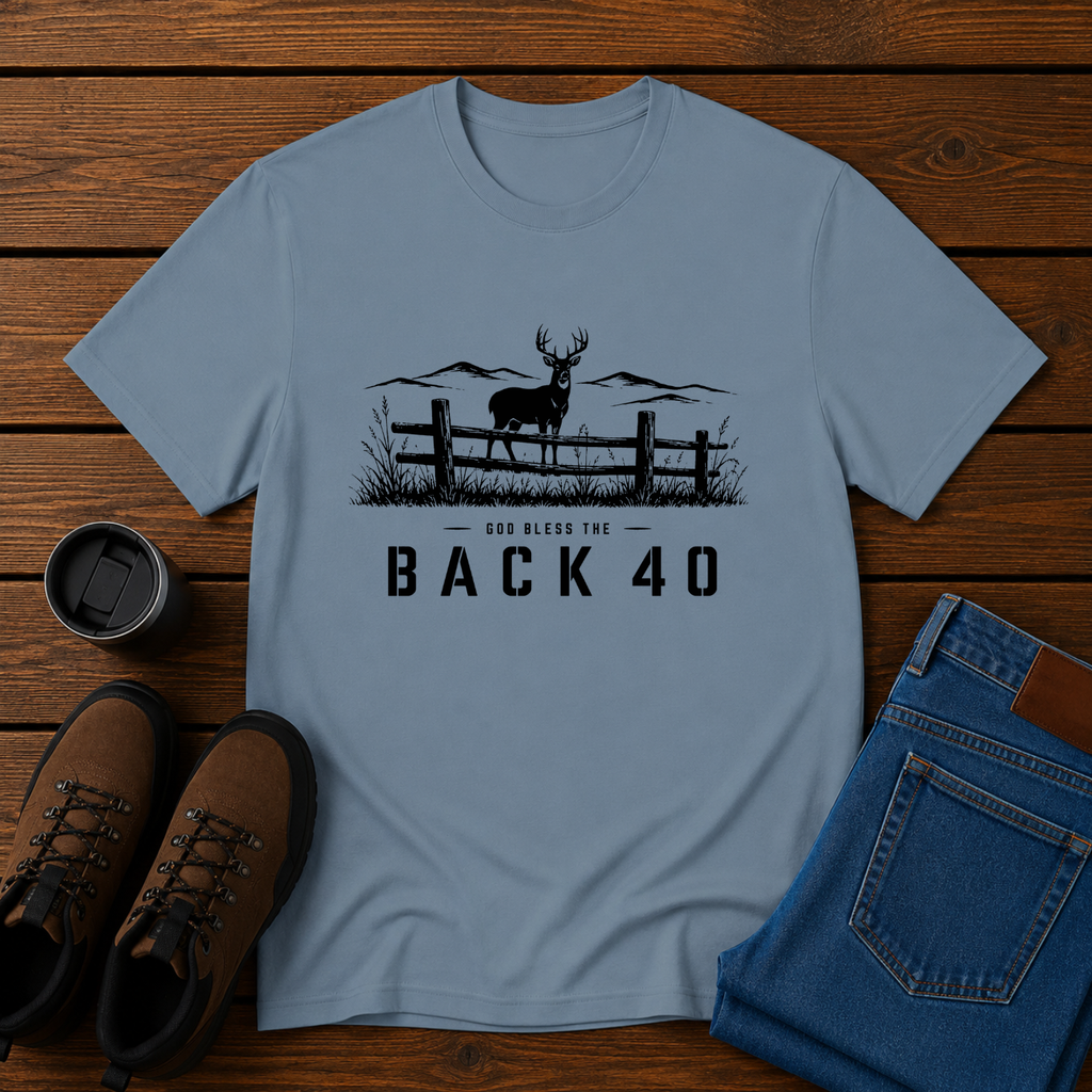 God Bless the Back 40 | Hunting T-Shirt | Whitetail Deer Outdoor Tee