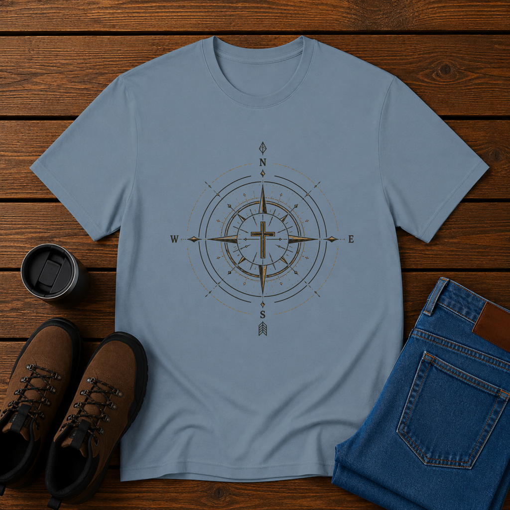 Christ My Compass | Christian Compass Rose T-Shirt | Faith Direction Tee