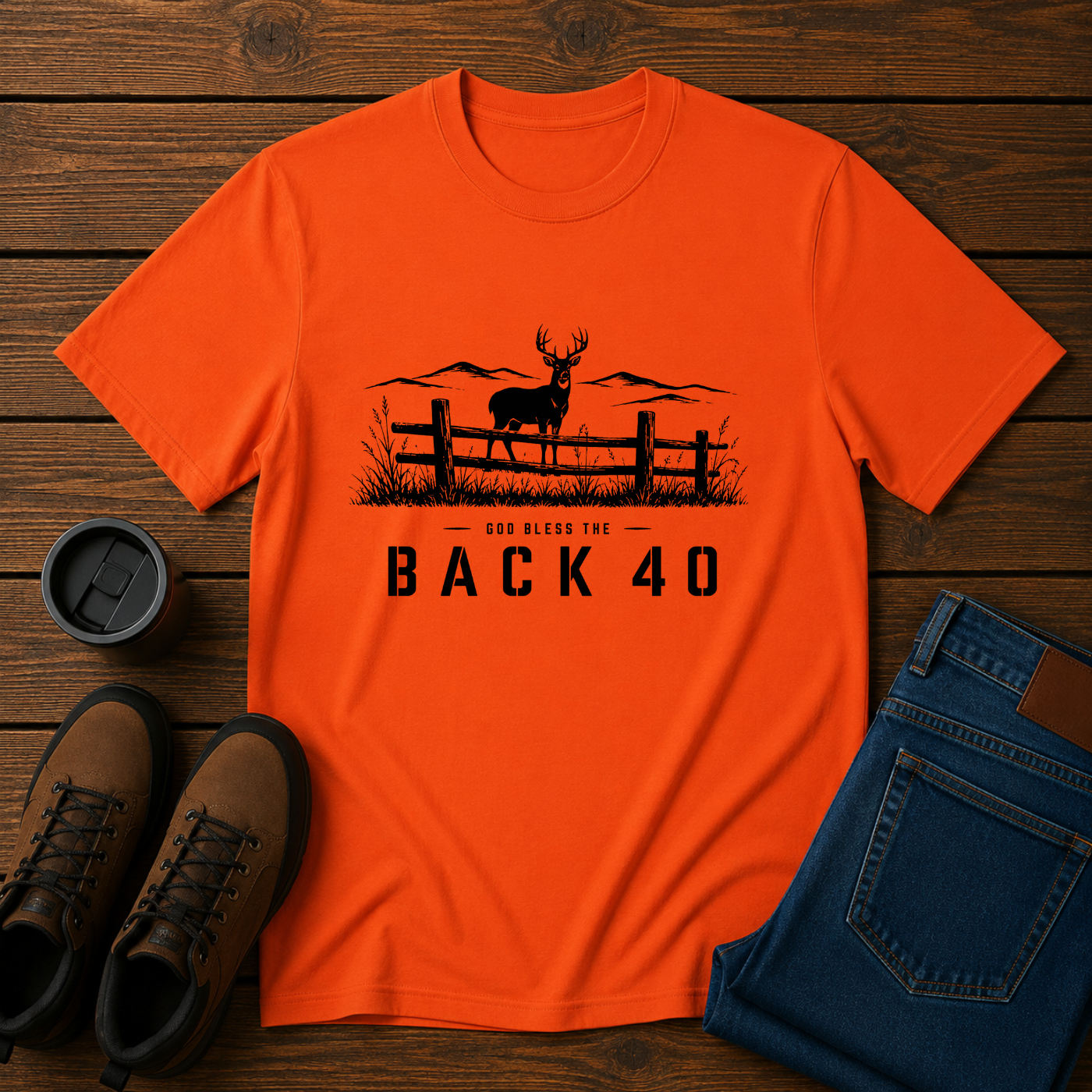 God Bless the Back 40 | Hunting T-Shirt | Whitetail Deer Outdoor Tee