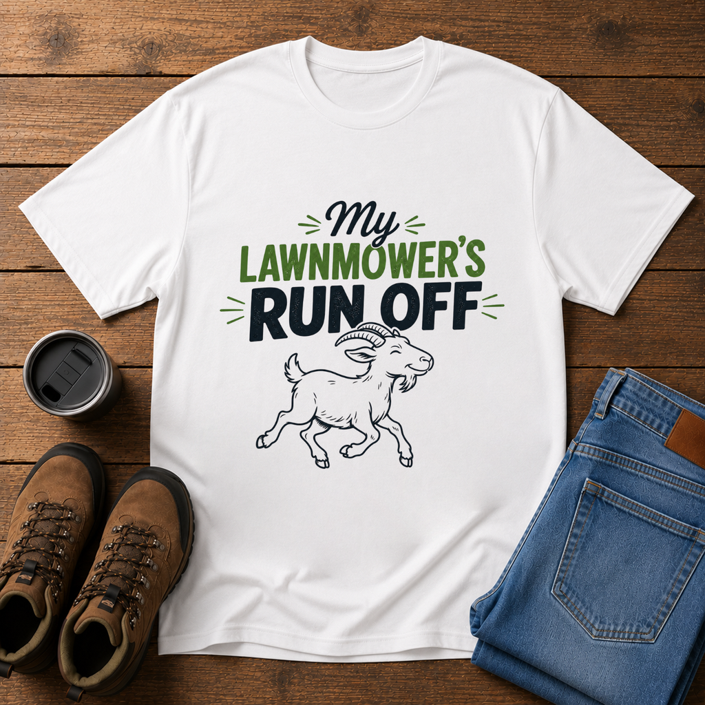 Goat Lawnmower | Funny Goat T-Shirt | Homestead Humor Tee